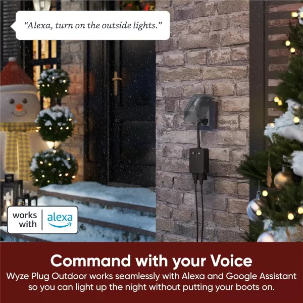 Wyze Plug Outdoor Dual Outlets Energy Monitoring IP64 24GHz WiFi Smart Plug Works with Alexa Google Assistant IFTTT No Hub Required Black  A Certified for Humans Device