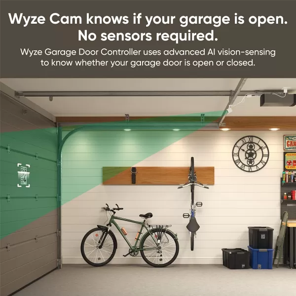 Wyze Smart Garage Door Opener wbuiltin HD Video Remotely Control Garage Door 1080p HD Video wColor Night Vision TwoWay Audio