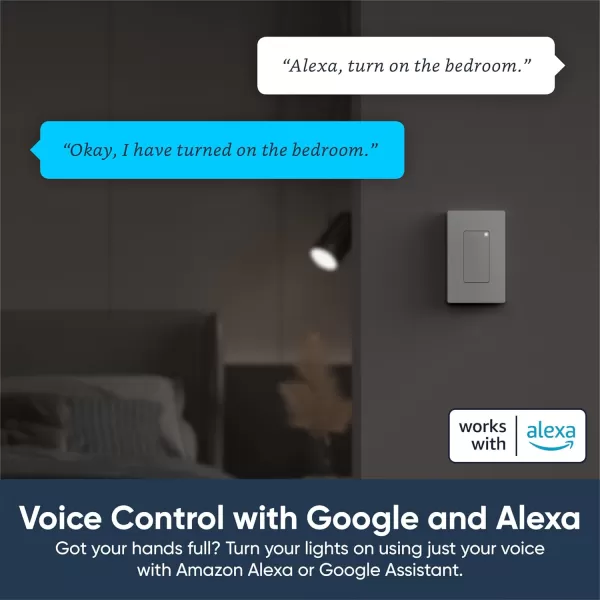 Wyze Switch 24 GHz WiFi Smart Light Switch SinglePole Needs Neutral Wire Compatible with Alexa Google Assistant and IFTTT No Hub Required 1Pack White1Pack