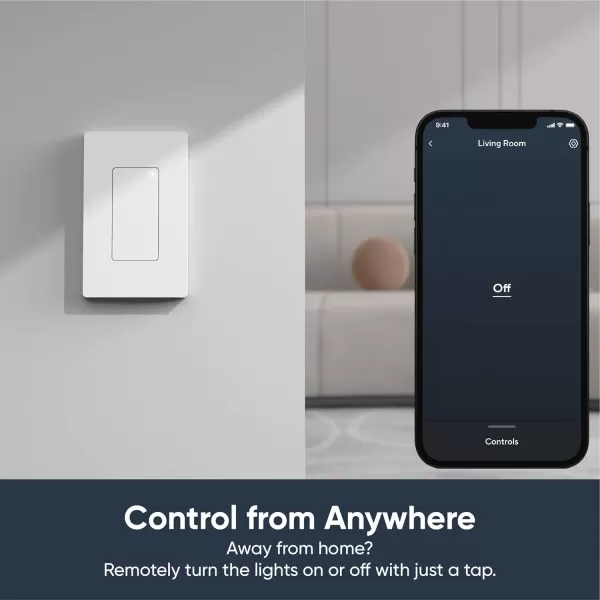 Wyze Switch 24 GHz WiFi Smart Light Switch SinglePole Needs Neutral Wire Compatible with Alexa Google Assistant and IFTTT No Hub Required 1Pack White1Pack