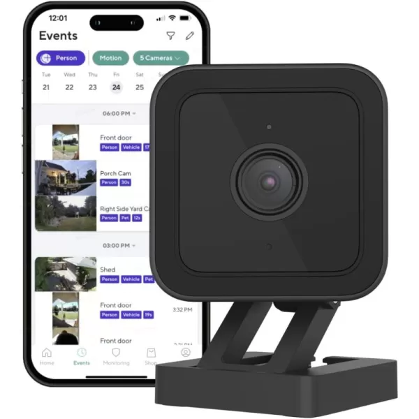 WYZE Cam v3 with Color Night Vision Wired 1080p HD IndoorOutdoor Video Camera 2Way Audio Works with Alexa Google Assistant and IFTTTBlack