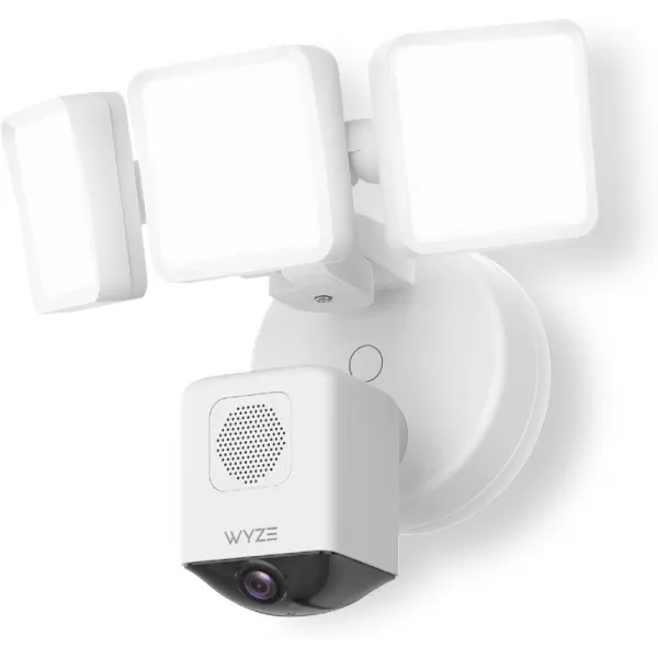 WYZE Floodlight Camera Pro 3000Lumen LEDs 180 Wide View 2K HD Outdoor Security Camera Motion Detection 105dB Siren Cloud ampamp Local Storage Color Night Vision for Home Surveillance WiredWhiteWhite