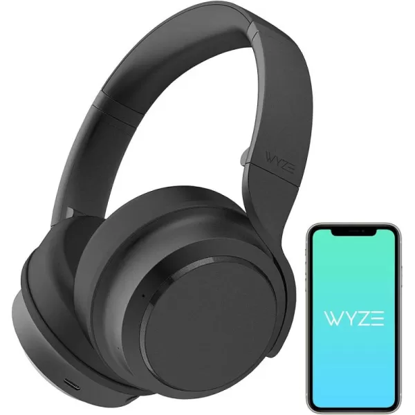 Wyze Bluetooth 50 Headphones Over The Ear Headphones with Active Noise Cancellation HighFidelity Sound Transparency Mode Alexa Builtin Black