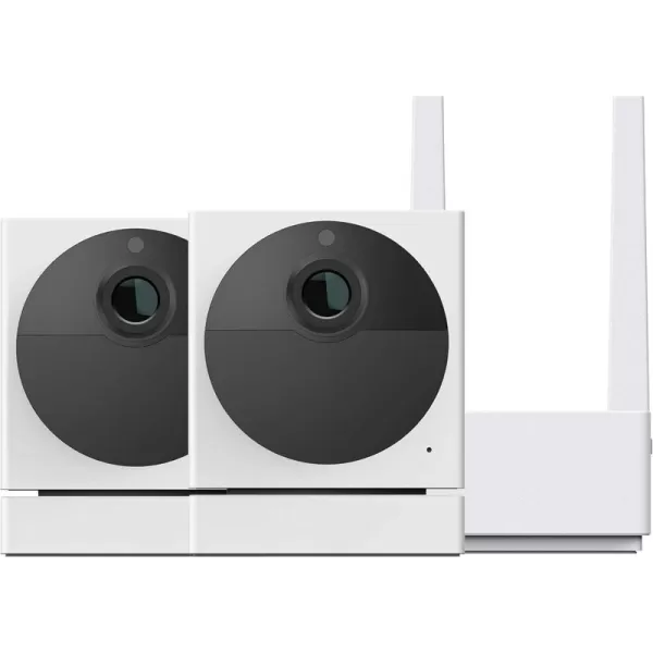 Wyze Cam Outdoor Starter Bundle Base Station and 1 Cam 1080p HD IndoorOutdoor WireFree Smart Home Camera with Night Vision 2Way Audio Works with Alexa ampamp Google Assistant White with Camo Skin2 Camera Kit