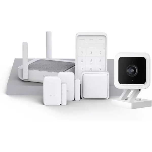 Wyze Home Security System Sense v2 Core Kit with Hub Keypad Motion Entry Sensors 2 with Wyze Cam v3 IndoorOutdoor Camera 6 Month Subscription Included