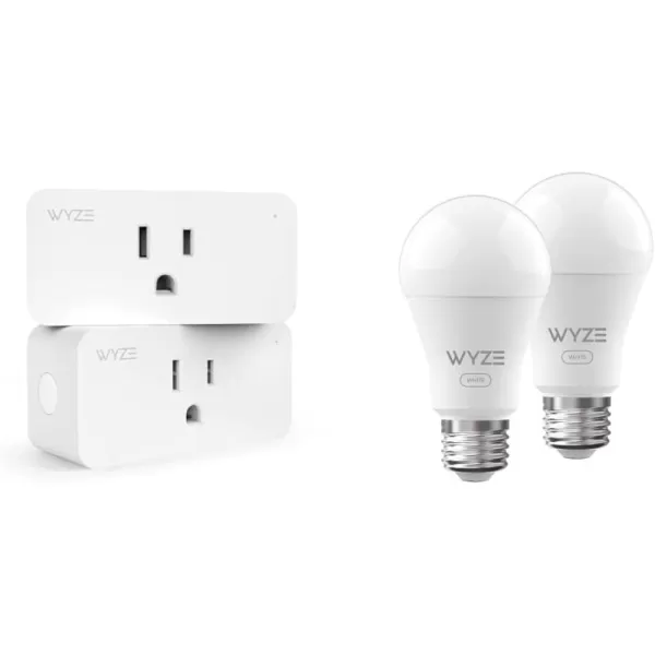 Wyze Plug 24GHz WiFi Smart Plug Works with Alexa Google Assistant IFTTT No Hub Required OnePack White  A Certified for Humans DeviceIndoor Smart Plug 2Pack  A19 Light Bulb