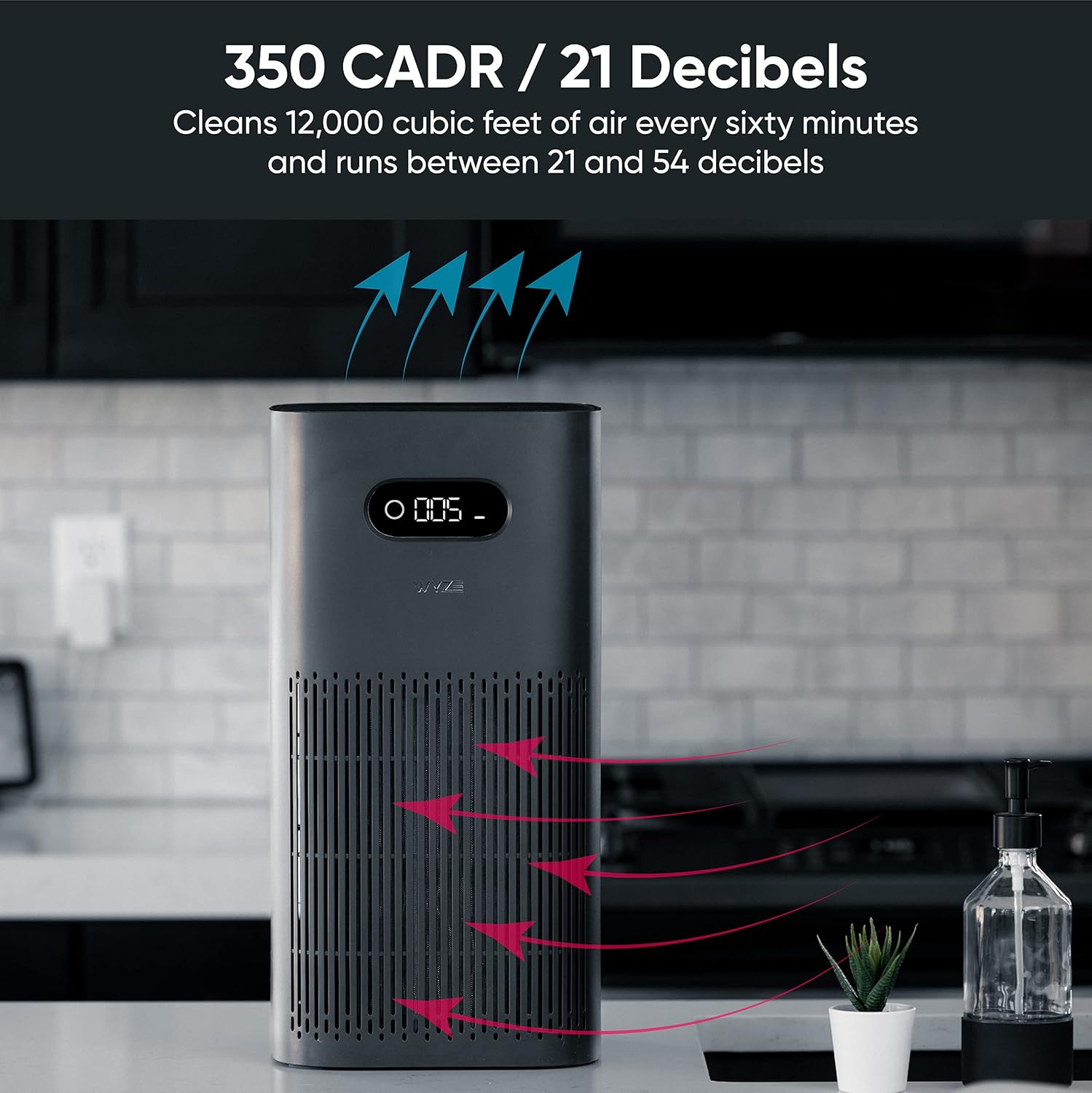 Wyze Air Purifier with Formaldehyde Filter Premium for Home 21db Quiet HEPA 13 Elimination of common pollutants Remove formaldehyde Odors Smoke Pollen Dust Smart WiFi Alexa Google BlackPremium