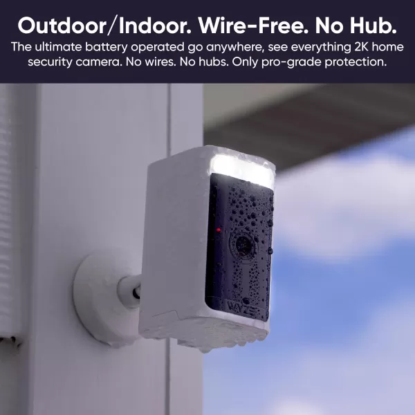 WYZE 2K HDR Rechargeable Battery OutdoorIndoor Security Camera Color Night Vision Integrated Spotlight ampamp Siren Wire Free 2Way Audio  White 1PackBlack