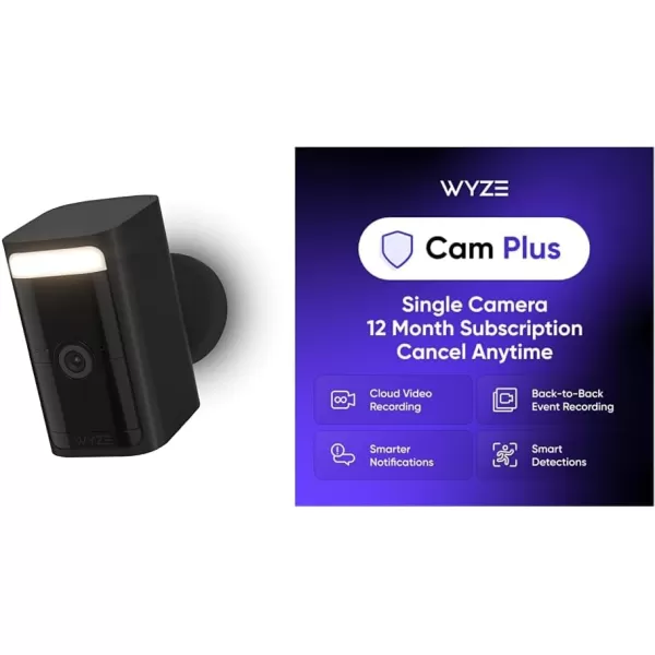 WYZE 2K HDR Rechargeable Battery OutdoorIndoor Security Camera Color Night Vision Integrated Spotlight ampamp Siren Wire Free 2Way Audio  White 1PackBlack