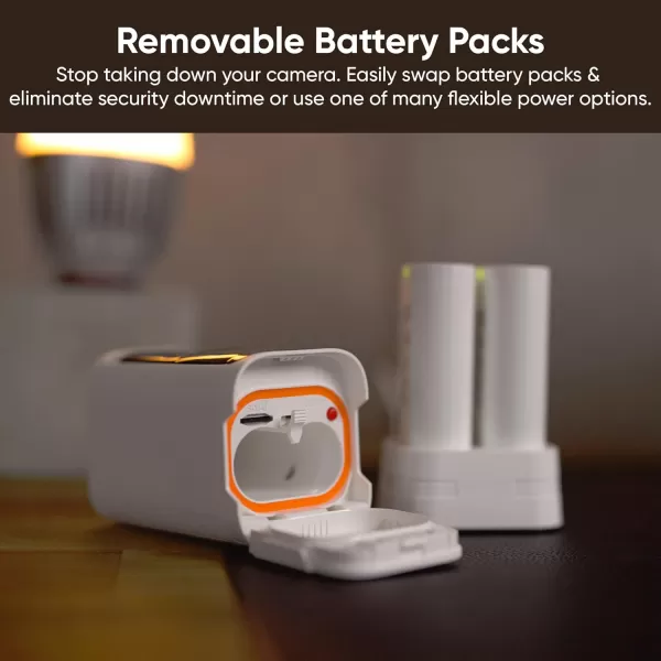 WYZE 2K HDR Rechargeable Battery OutdoorIndoor Security Camera Color Night Vision Integrated Spotlight ampamp Siren Wire Free 2Way Audio  White 1PackWhite