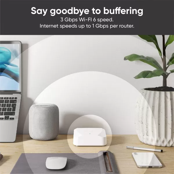 Wyze AXE5400 TriBand WiFi 6E Mesh Router Pro Covers up to 2000 Sq Ft Replaces Legacy Routers for Whole Home Coverage Supports Wired Backhaul 1x1 Gbps ampamp 2x1 Gbps Ports  1 PackWiFi 6