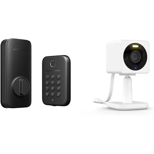Wyze Bluetooth Fingerprint Deadbolt Lock with Keypad IPX5 Weatherproof Schedules AutoLock  Satin NickelMatte Black