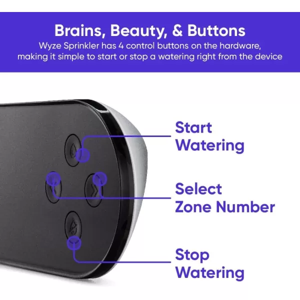 Wyze WSPRK1 Smart Controller Smart Sprinkler Timer with EPA Watersense 8Zone WiFi 1 Year of Automatic WeatherBased Watering with Sprinkler Plus Included BlackController Box
