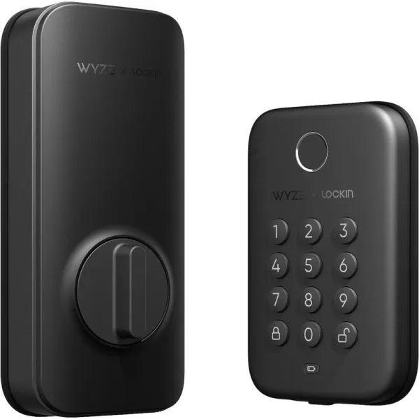 Wyze Bluetooth Fingerprint Deadbolt Lock with Keypad IPX5 Weatherproof Schedules AutoLock  Satin NickelMatte Black