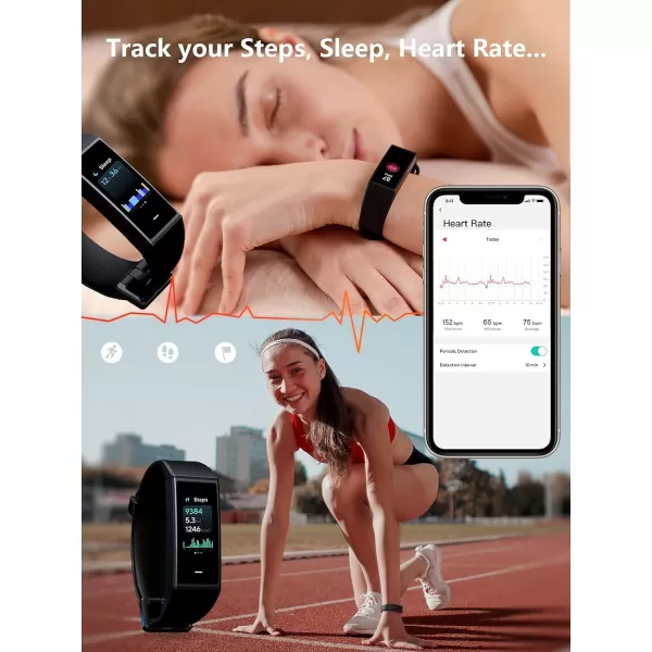 WYZE Band Fitness Tracker with Alexa Builtin Activity Tracker Watch with Heart Rate Monitor Smart Fitness Band with Step Counter Calorie Counter Pedometer Water Resistant Black