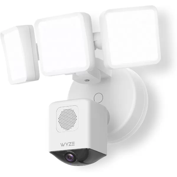 WYZE Floodlight Camera v2 2800Lumen LEDs 2K HD Outdoor Security Camera 160 Wide View Motion Activated Light 105dB Siren Cloud ampamp Local Storage Color Night Vision for Home Surveillance WiredWhite
