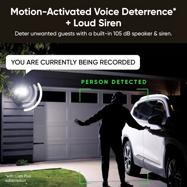 WYZE Floodlight Camera v2 2800Lumen LEDs 2K HD Outdoor Security Camera 160 Wide View Motion Activated Light 105dB Siren Cloud ampamp Local Storage Color Night Vision for Home Surveillance WiredWhite