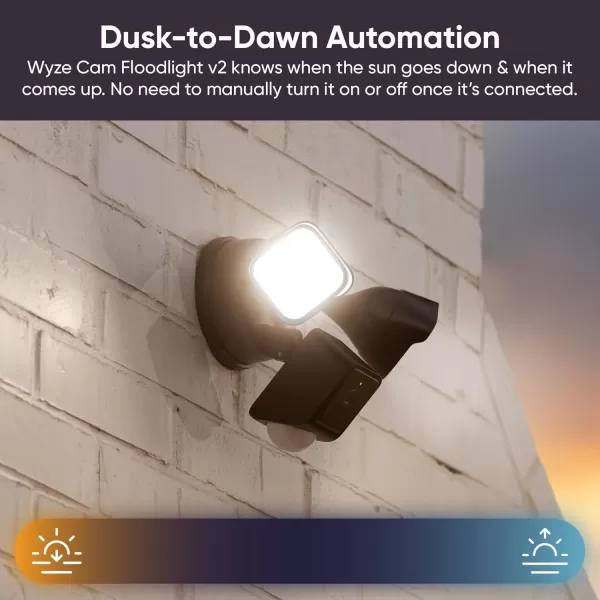 WYZE Floodlight Camera v2 2800Lumen LEDs 2K HD Outdoor Security Camera 160 Wide View Motion Activated Light 105dB Siren Cloud ampamp Local Storage Color Night Vision for Home Surveillance WiredBlack
