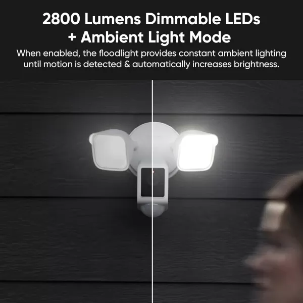WYZE Floodlight Camera v2 2800Lumen LEDs 2K HD Outdoor Security Camera 160 Wide View Motion Activated Light 105dB Siren Cloud ampamp Local Storage Color Night Vision for Home Surveillance WiredBlack