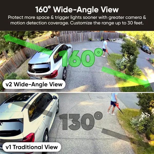 WYZE Floodlight Camera v2 2800Lumen LEDs 2K HD Outdoor Security Camera 160 Wide View Motion Activated Light 105dB Siren Cloud ampamp Local Storage Color Night Vision for Home Surveillance WiredWhite