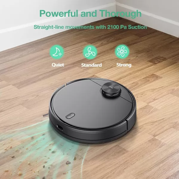 WYZE Robot Vacuum with LIDAR Mapping Technology 2100Pa Suction Nogo Zone WiFi Connected SelfCharging Ideal for Pet Hair Hard Floors and Carpets