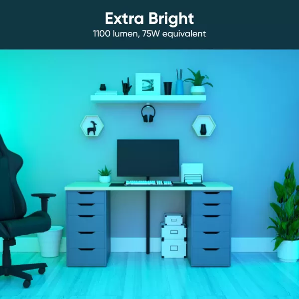 Wyze Bulb Color 1100 Lumen WiFi RGB and Tunable White A19 Smart Bulb Works with Alexa and Google Assistant TwoPack1 Pack