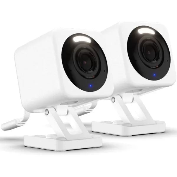 Wyze Cam v4 2K HD WiFi Smart Home Security Camera IndoorOutdoor Use PetBaby Monitor Motion Activated SpotlightSiren Enhanced Color Night Vision 2Way Audio LocalCloud Storage Wired WhiteWhite
