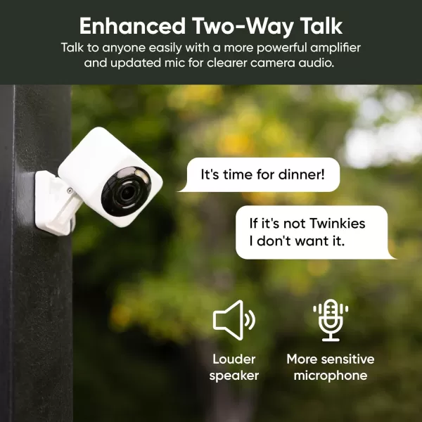 Wyze Cam v4 2K HD WiFi Smart Home Security Camera IndoorOutdoor Use PetBaby Monitor Motion Activated SpotlightSiren Enhanced Color Night Vision 2Way Audio LocalCloud Storage Wired WhiteWhite