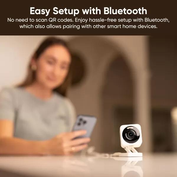 Wyze Cam v4 2K HD WiFi Smart Home Security Camera IndoorOutdoor Use PetBaby Monitor Motion Activated SpotlightSiren Enhanced Color Night Vision 2Way Audio LocalCloud Storage Wired WhiteWhite