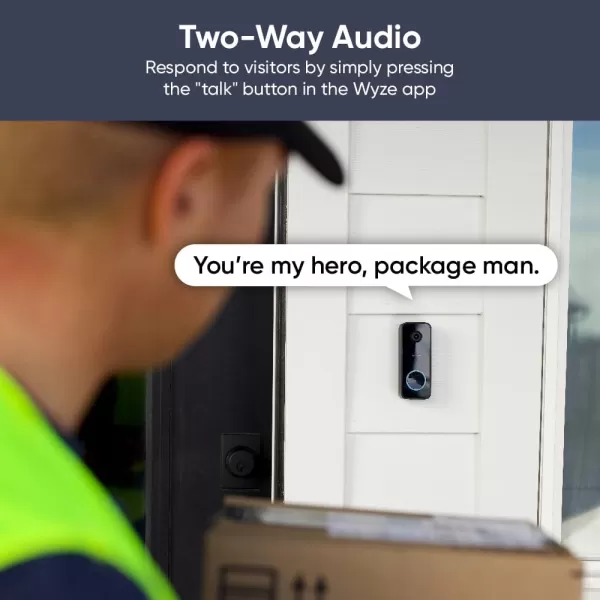 Wyze Wireless Video Doorbell Pro Chime Included 1440 HD Video 11 Aspect Ratio 11 HeadtoToe View 2Way Audio Night VisionBlack