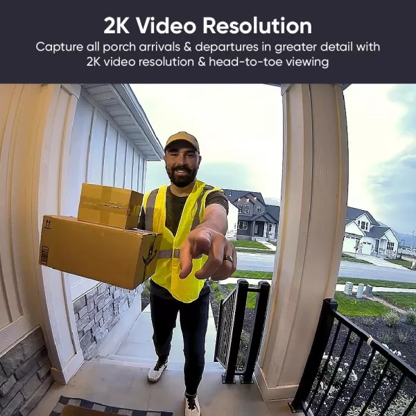 Wyze Wireless Video Doorbell Pro Chime Included 1440 HD Video 11 Aspect Ratio 11 HeadtoToe View 2Way Audio Night VisionBlack