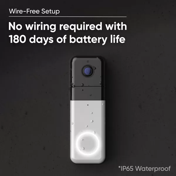 Wyze Wireless Video Doorbell Pro Chime Included 1440 HD Video 11 Aspect Ratio 11 HeadtoToe View 2Way Audio Night VisionWhite