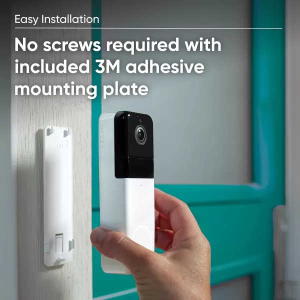 Wyze Wireless Video Doorbell Pro Chime Included 1440 HD Video 11 Aspect Ratio 11 HeadtoToe View 2Way Audio Night VisionWhite