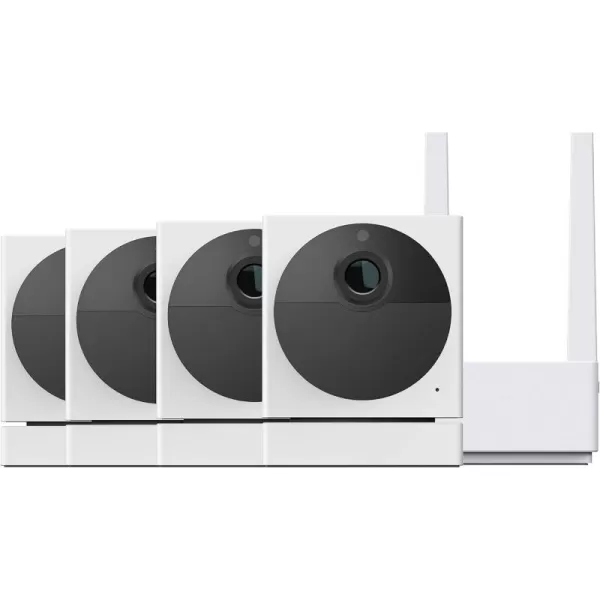 Wyze Cam Outdoor Starter Bundle Base Station and 1 Cam 1080p HD IndoorOutdoor WireFree Smart Home Camera with Night Vision 2Way Audio Works with Alexa ampamp Google Assistant White with Camo Skin4 Camera Kit