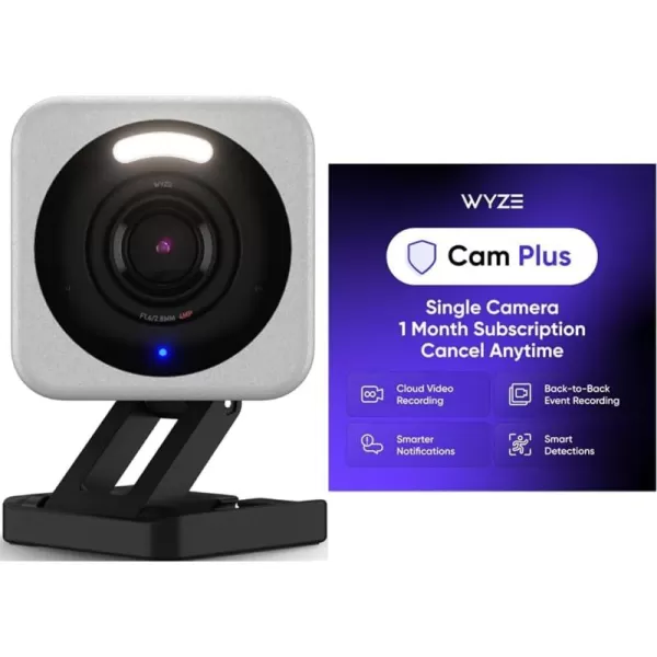 Wyze Cam v4 2K HD WiFi Smart Home Security Camera IndoorOutdoor Use PetBaby Monitor Motion Activated SpotlightSiren Enhanced Color Night Vision 2Way Audio LocalCloud Storage Wired WhiteGrey