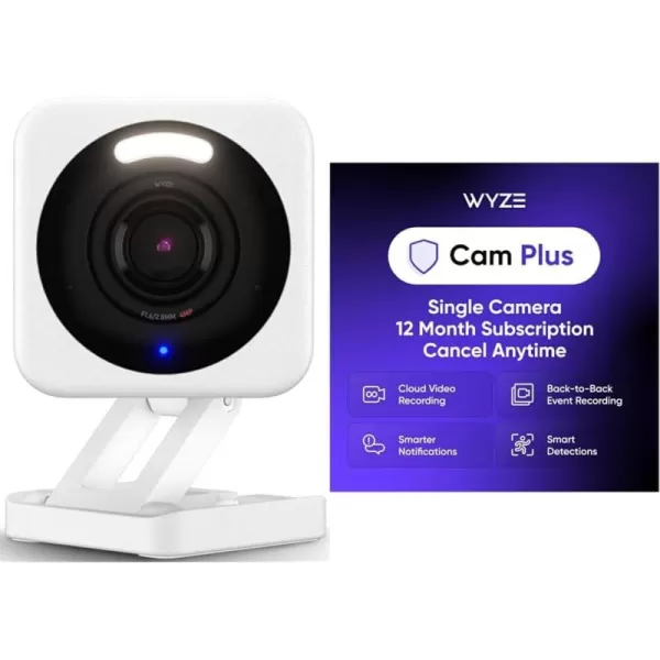 Wyze Cam v4 2K HD WiFi Smart Home Security Camera IndoorOutdoor Use PetBaby Monitor Motion Activated SpotlightSiren Enhanced Color Night Vision 2Way Audio LocalCloud Storage Wired WhiteWhite