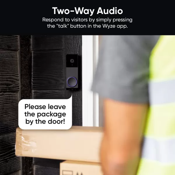 imageWYZE Wireless Duo Cam Video Doorbell Chime Included Battery Powered 2K Full HD Video 2 Cameras People and Package 2Way Audio Night VisionWireless Duo Cam Video Doorbell
