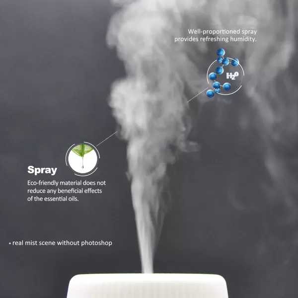 ASAKUKI 100ml Essential Oil Diffuser 5 in 1 Ultrasonic Aromatherapy Diffuser with Intermittent Timer 7 LED Lights and AutoOff Safety SwitchZbrown 100ml