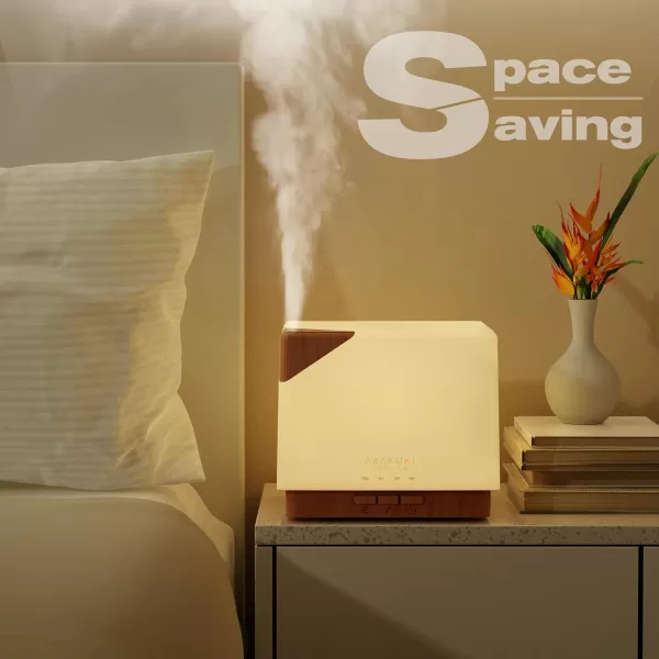 ASAKUKI 700 ml Premium Essential Oil Diffuser 5 in 1 Ultrasonic Aromatherapy Fragrant Oil Vaporizer Humidifier Timer and AutoOff Safety Switch 7 LED Light ColorsLight Wood