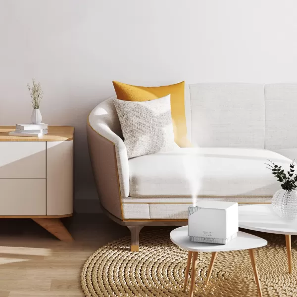 ASAKUKI 700 ml Premium Essential Oil Diffuser 5 in 1 Ultrasonic Aromatherapy Fragrant Oil Vaporizer Humidifier Timer and AutoOff Safety Switch 7 LED Light ColorsWhite Wood