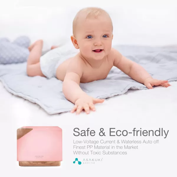 ASAKUKI 700 ml Premium Essential Oil Diffuser 5 in 1 Ultrasonic Aromatherapy Fragrant Oil Vaporizer Humidifier Timer and AutoOff Safety Switch 7 LED Light ColorsWifi