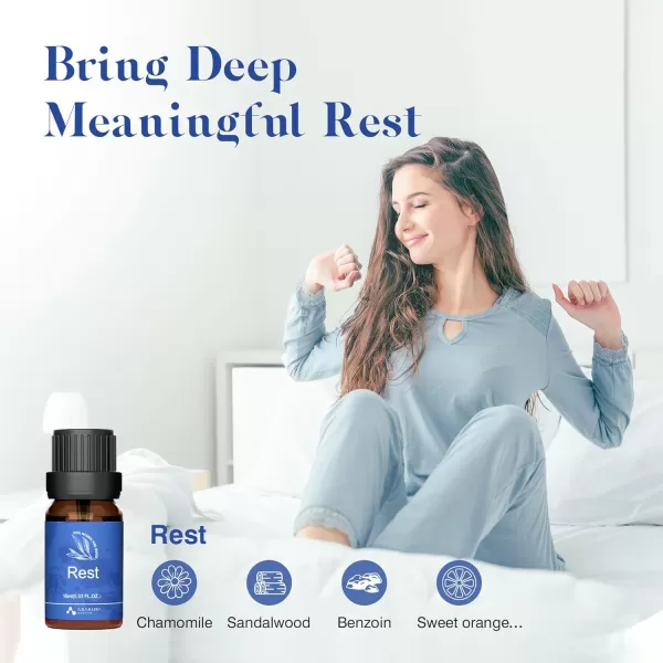 ASAKUKI Essential Oil Blends Essential Oils Set for Diffusers for Home WellBeing Kit Calming Dreams Breathe Relaxing Mood Fresh Air Aromatherapy Oils for Humidifiers Massage 6x10mlWellwishing