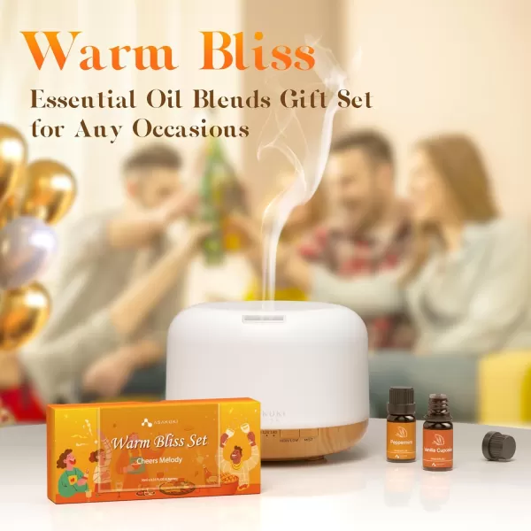 ASAKUKI Essential Oil Blends Essential Oils Set for Diffusers for Home WellBeing Kit Calming Dreams Breathe Relaxing Mood Fresh Air Aromatherapy Oils for Humidifiers Massage 6x10mlWarm Bliss