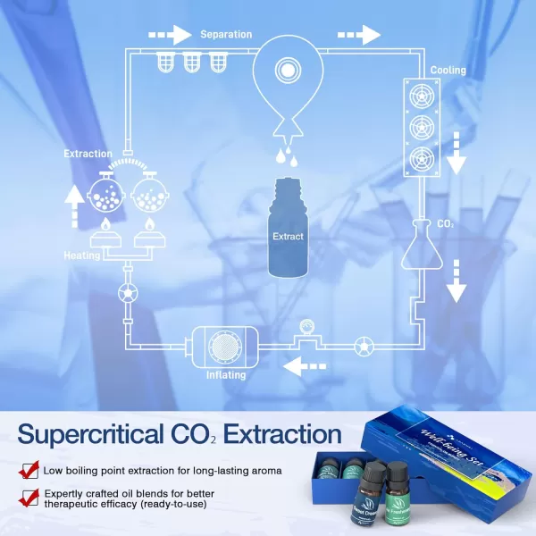 ASAKUKI Essential Oil Blends Essential Oils Set for Diffusers for Home WellBeing Kit Calming Dreams Breathe Relaxing Mood Fresh Air Aromatherapy Oils for Humidifiers Massage 6x10mlWellbeing