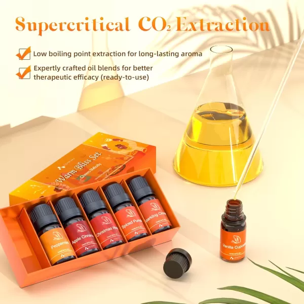 ASAKUKI Essential Oil Blends Essential Oils Set for Diffusers for Home WellBeing Kit Calming Dreams Breathe Relaxing Mood Fresh Air Aromatherapy Oils for Humidifiers Massage 6x10mlWarm Bliss