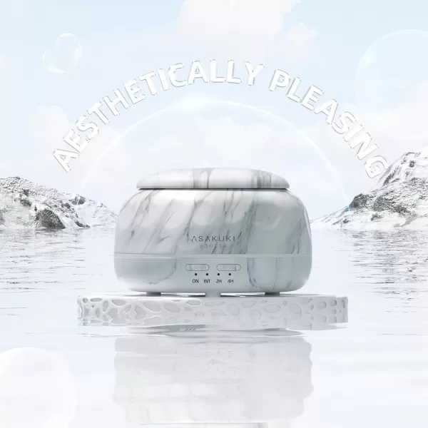 ASAKUKI Essential Oil Diffuser 300ML Aromatherapy Humidifier with 7Color Light Small Home Diffuser and Perfect for RelaxationBrown WoodAmarble