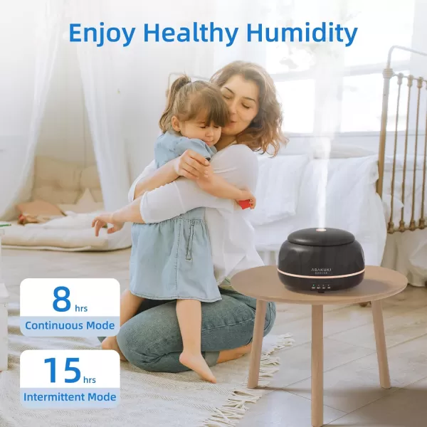 ASAKUKI Essential Oil Diffuser 300ML Aromatherapy Humidifier with 7Color Light Small Home Diffuser and Perfect for RelaxationBrown WoodCdark Brown