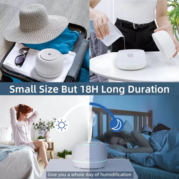 ASAKUKI Essential Oil Diffuser 300ML Aromatherapy Humidifier with 7Color Light Small Home Diffuser with Remote Control and 7 LED Color Ambiance Light  WhiteBwith Oil White