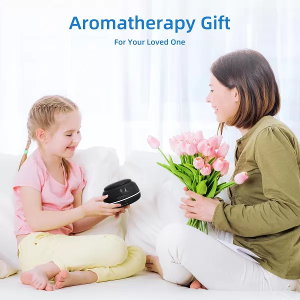 ASAKUKI Essential Oil Diffuser 300ML Aromatherapy Humidifier with 7Color Light Small Home Diffuser with Remote Control and 7 LED Color Ambiance Light  WhiteGblack