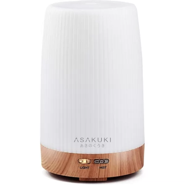 ASAKUKI 100ml Essential Oil Diffuser 5 in 1 Ultrasonic Aromatherapy Diffuser with Intermittent Timer 7 LED Lights and AutoOff Safety SwitchZbrown 100ml